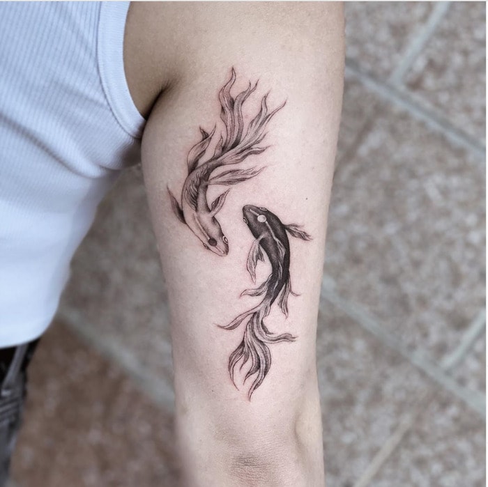 Avatar the Last Airbender Tattoos - Black and white koi fish