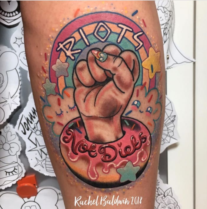 Donut Tattoos - Rainbow Riot