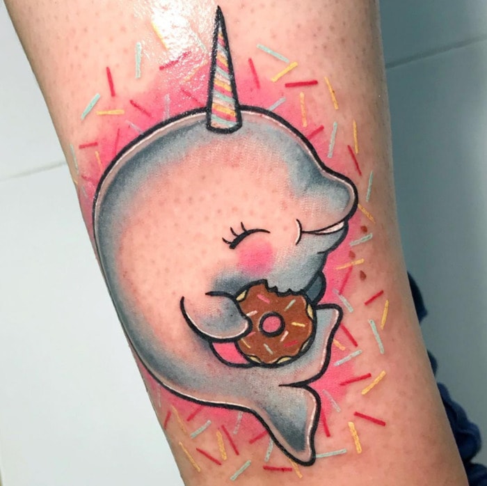 Donut Tattoos - Kawaii Narwhal