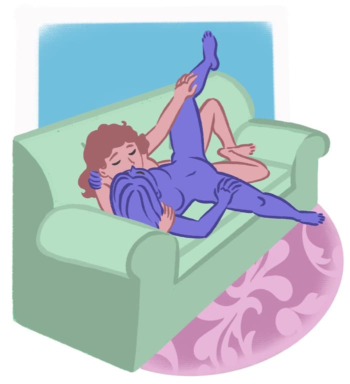 Spooning Sex Positions Tips - On Couch
