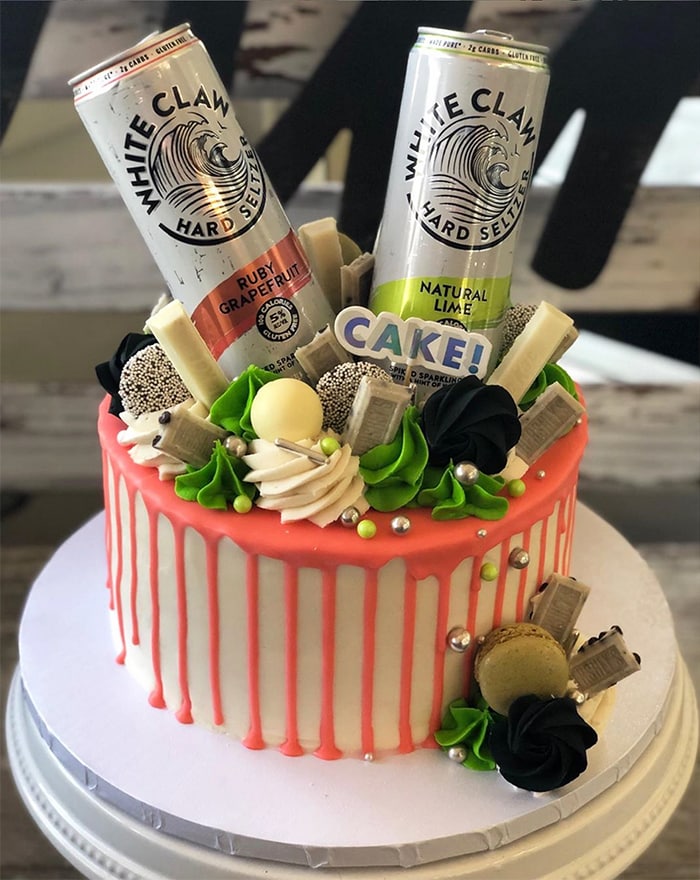 White Claw Drip Cake