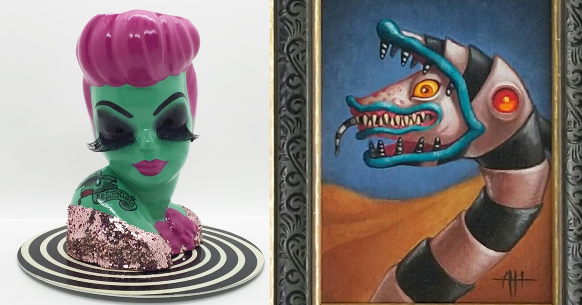 Beetlejuice Decor - Sandworm and Miss Argentina Vase