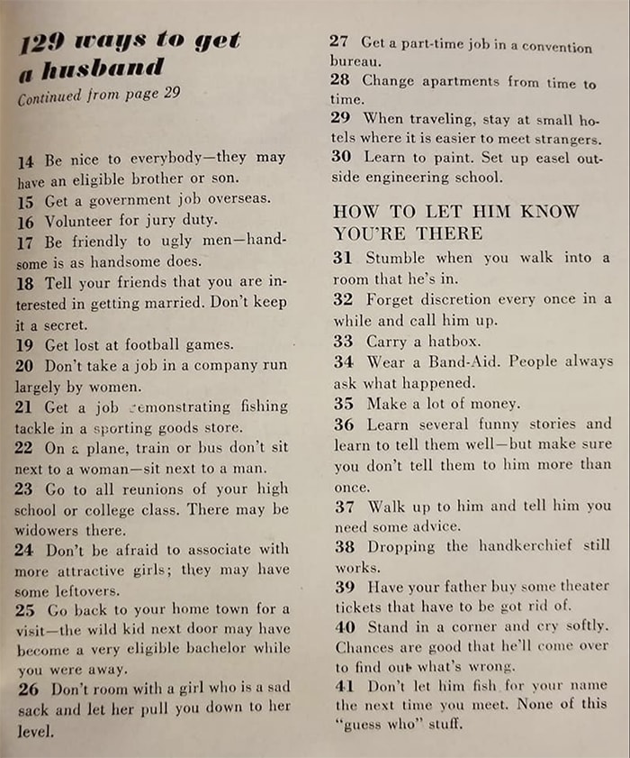 How to Find a Husband: 129 Suggestions from 1958 - Let's Eat Cake How to Find a Husband: 129 Suggestions from 1958 - Let's Eat Cake