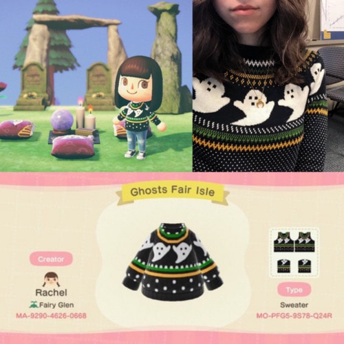 Halloween Design Codes Animal Crossing - Ghost Sweater Mod Cloth