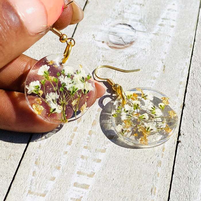 Cottagecore Jewelry circle flower garden earrings