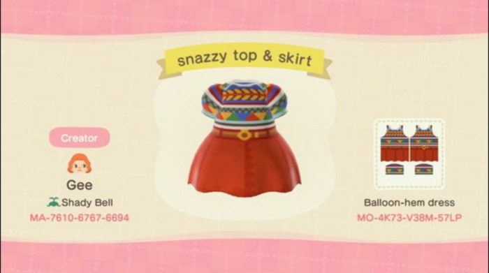 Fall Outfits Animal Crossing - Nordic fair isle sweater and skirt