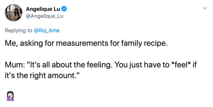 Family Recipe Twitter Reactions