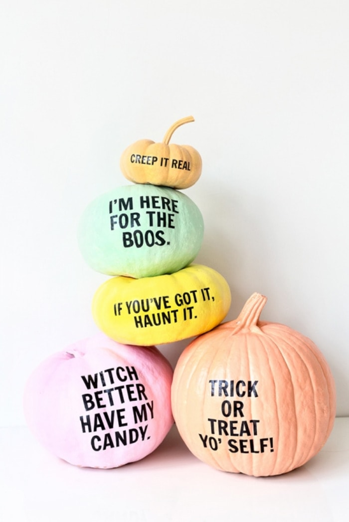 Pumpkin Puns - Studio DIY painted pumpkins