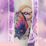 Bat Tattoos - Pink and Purple Sunset Bat