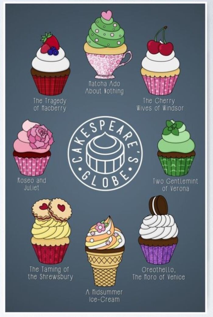 Cupcake puns - Shakespeare globe poster