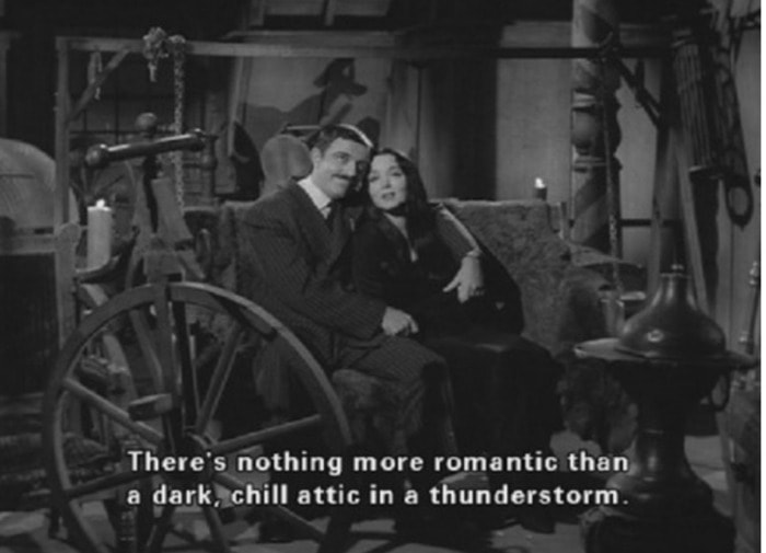 There's nothing more romantic than a dark, chill attic in a thunderstorm