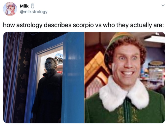 scorpio memes - elf vs michael myers