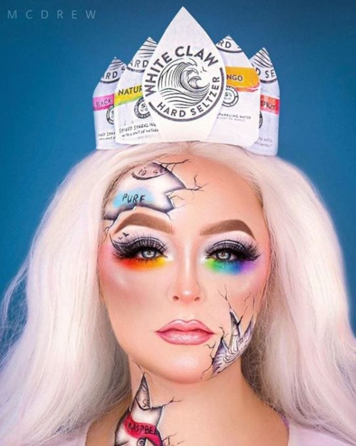 White Claw Halloween Costume - Makeup White Claw Hard Seltzer