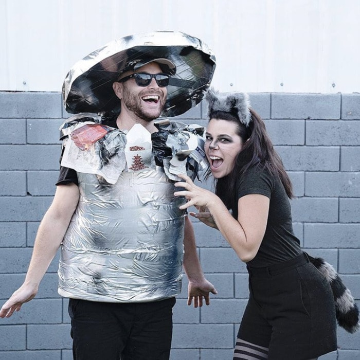 funny couples costumes - trash panda