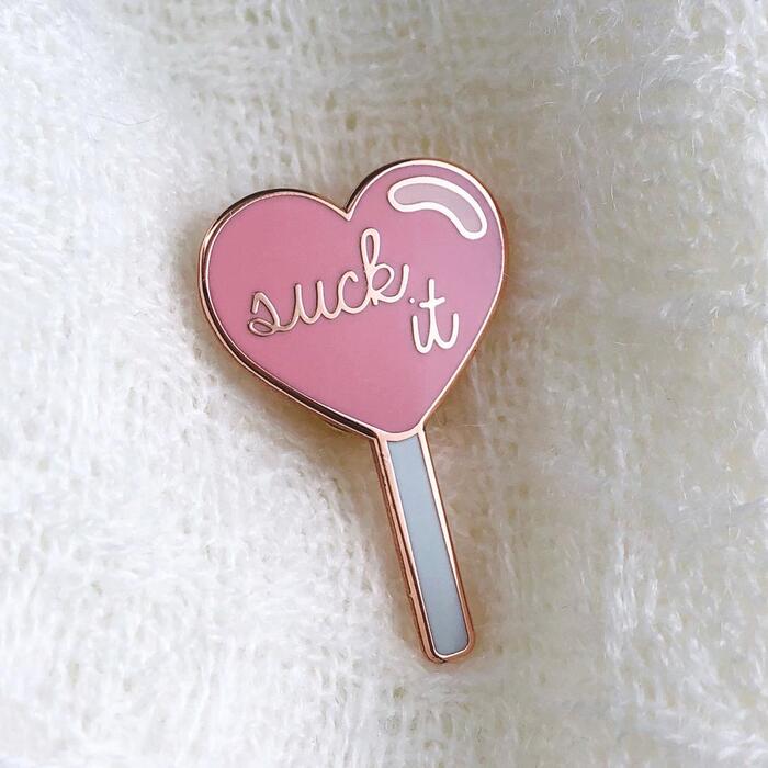 Dessert Puns -Suck it lolly pin