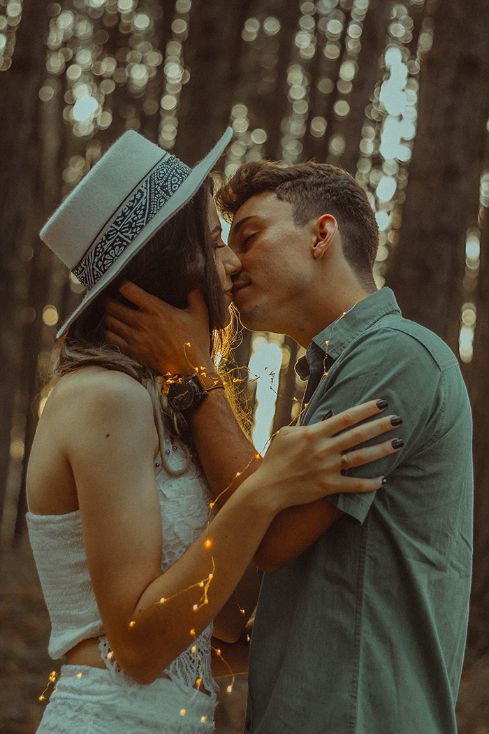 How to French Kiss - couple in woods