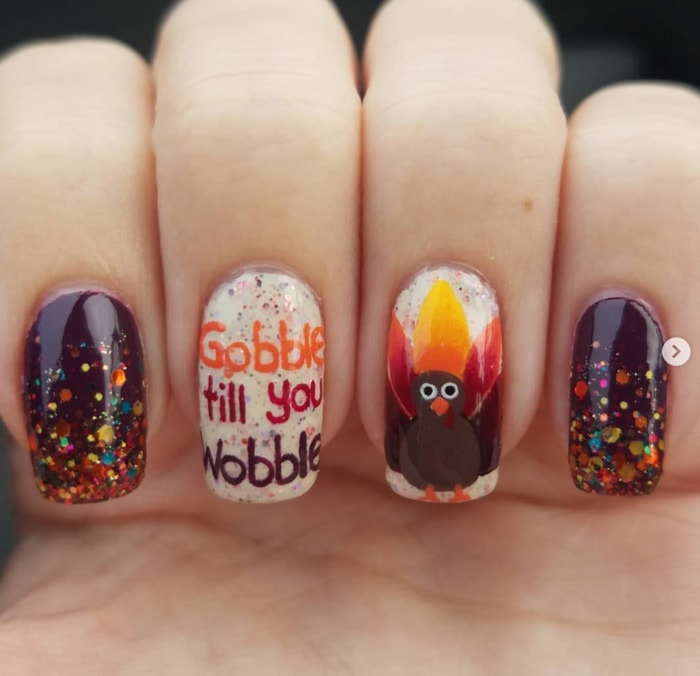 Thanksgiving Nails - Turkey