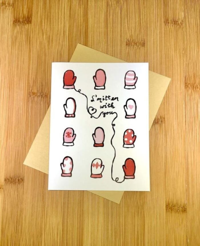 Winter Puns - Smitten with you mittens