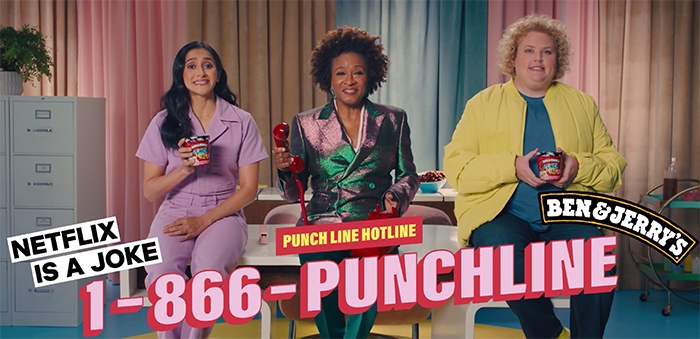 Ben & Jerry's Punch Line Netflix Ice Cream - Wanda Sykes, aparna nancherla, fortune feimster