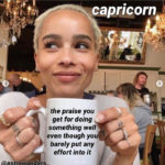Capricorn woman sipping coffee