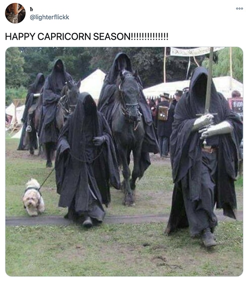 Capricorn Memes - Four Horsemen and a puppy