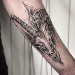 Capricorn tattoos - Black horned goat