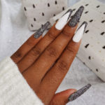 New Year's Nails - White and Silver