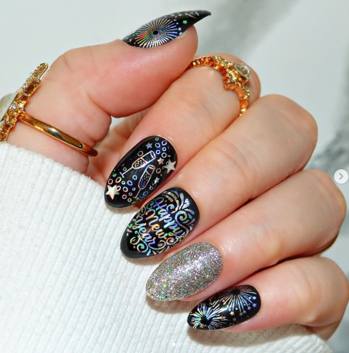 New Year's Nail Designs - Press On