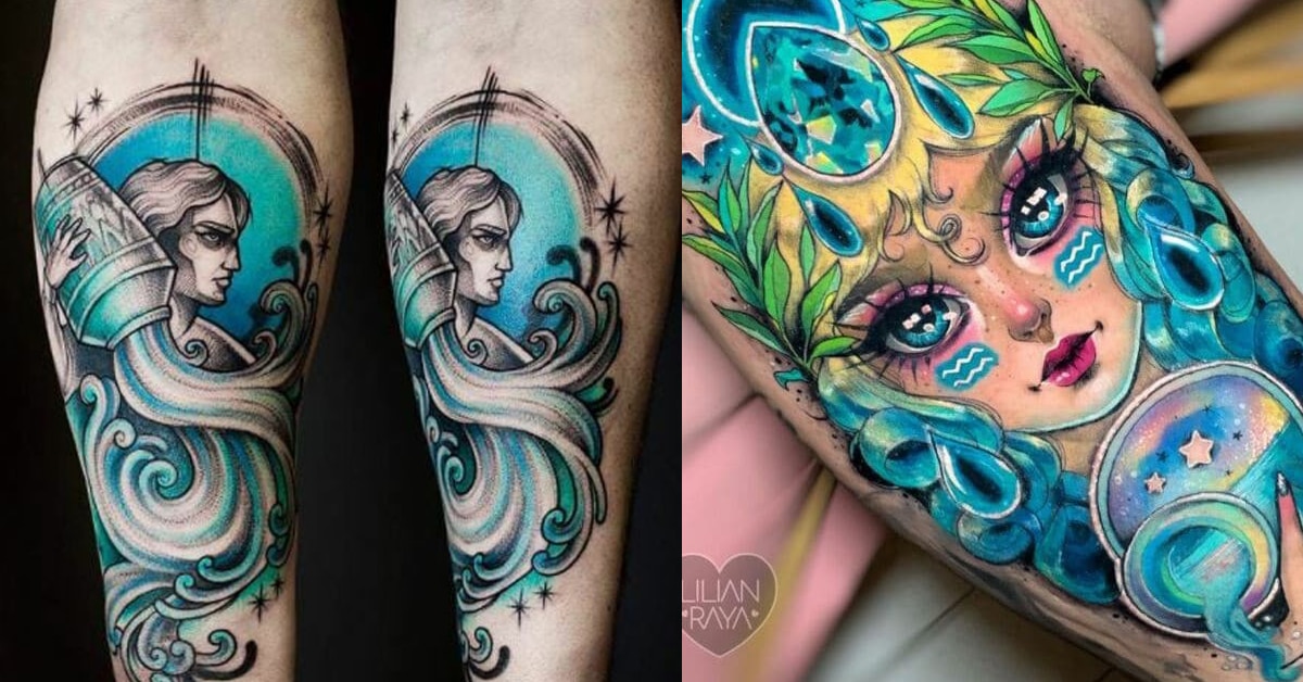 40 Best Aquarius Tattoo Designs and The Symbolism Behind Them  Saved  Tattoo