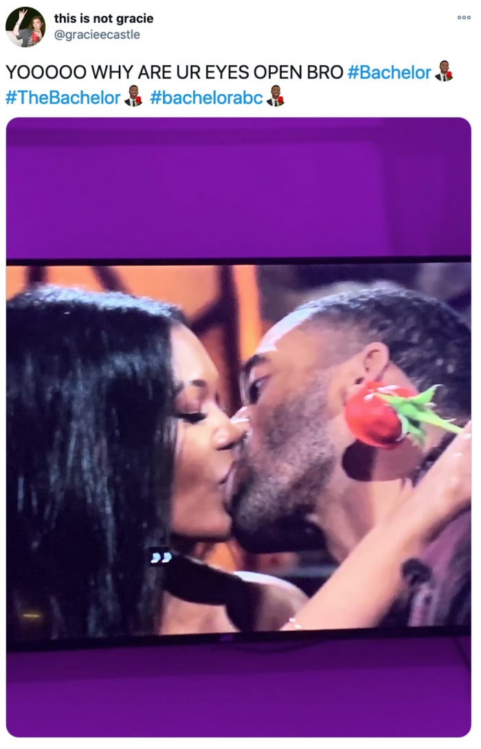 The Bachelor Tweets - Kissing Eyes Open