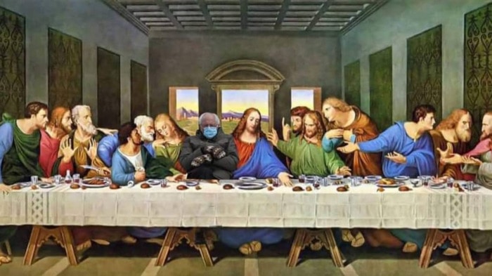 Bernie Sitting Memes - Last Supper