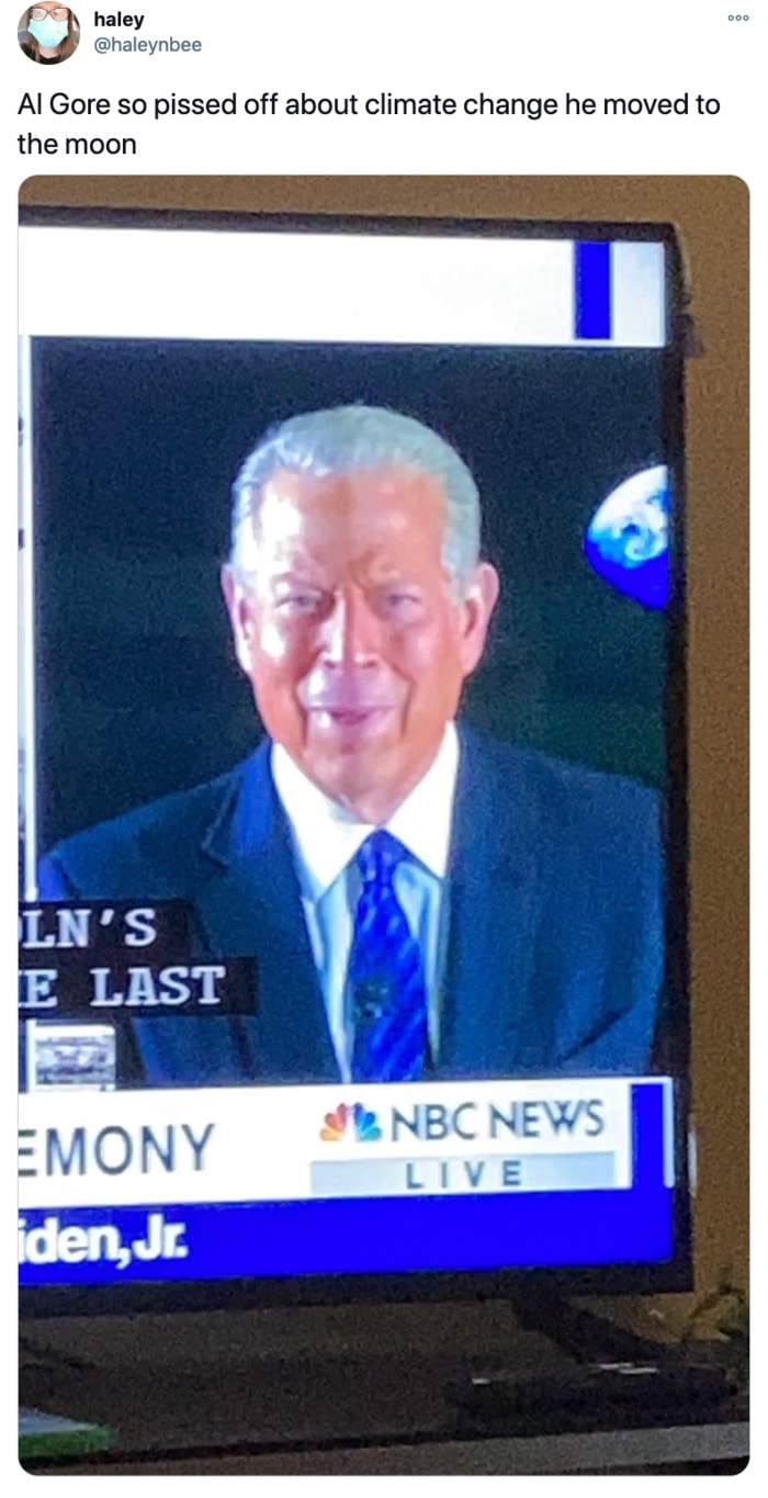 Inauguration Day Tweets Memes - Al Gore zoom moon