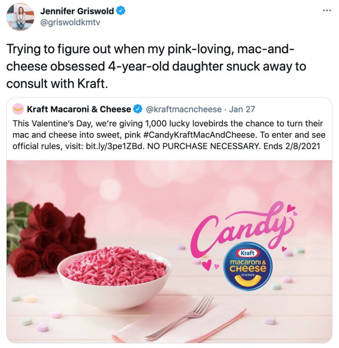 Kraft Candy Mac and Cheese - daughter