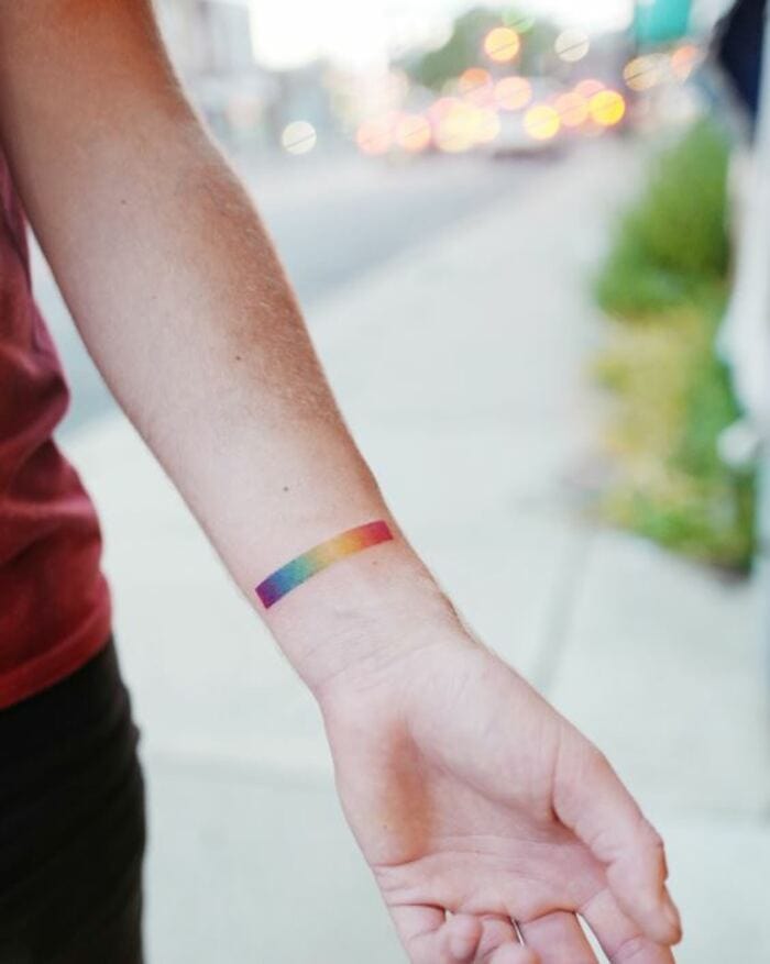 Minimalist Tattoos - rainbow stripe