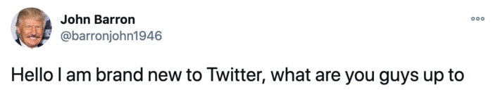 John Barron New To Twitter