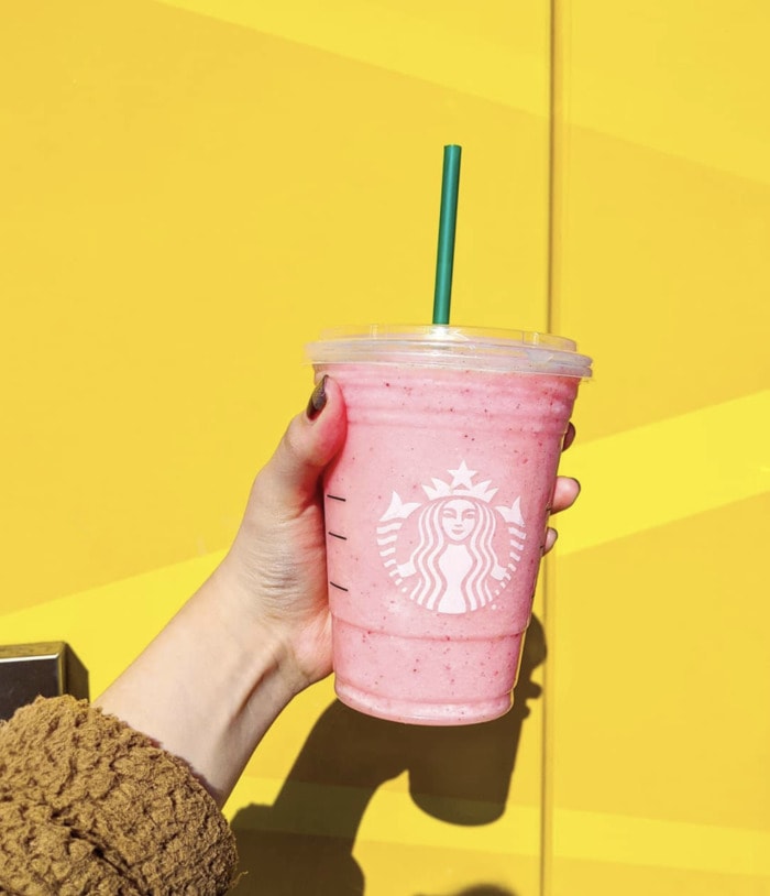 starbucks valentines day drinks - blended pink drink