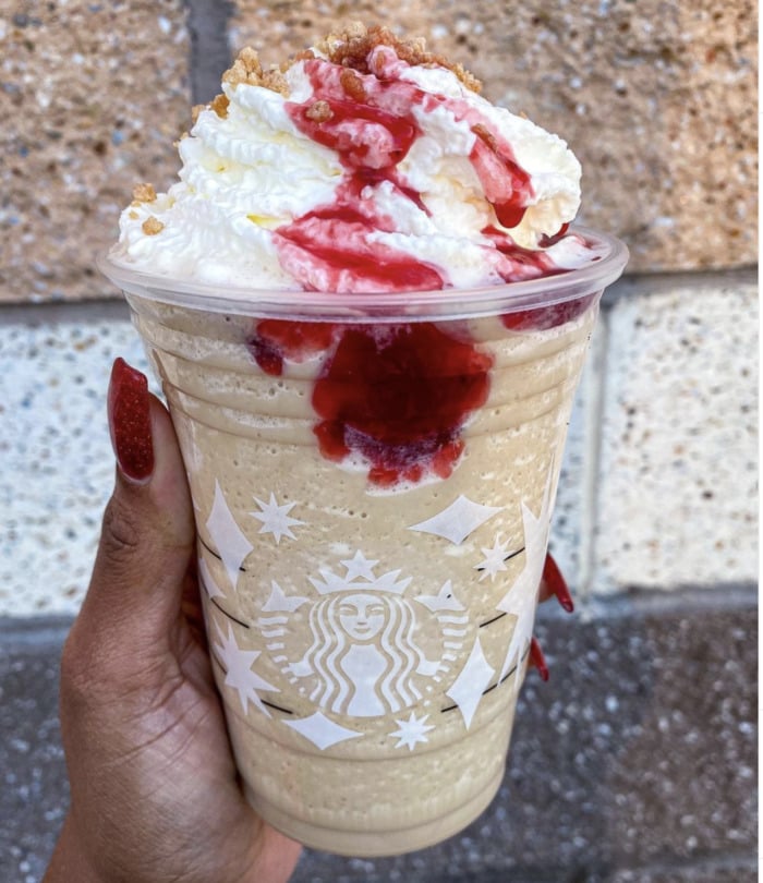 starbucks valentines day drinks - raspberry cheesecake frappuccino