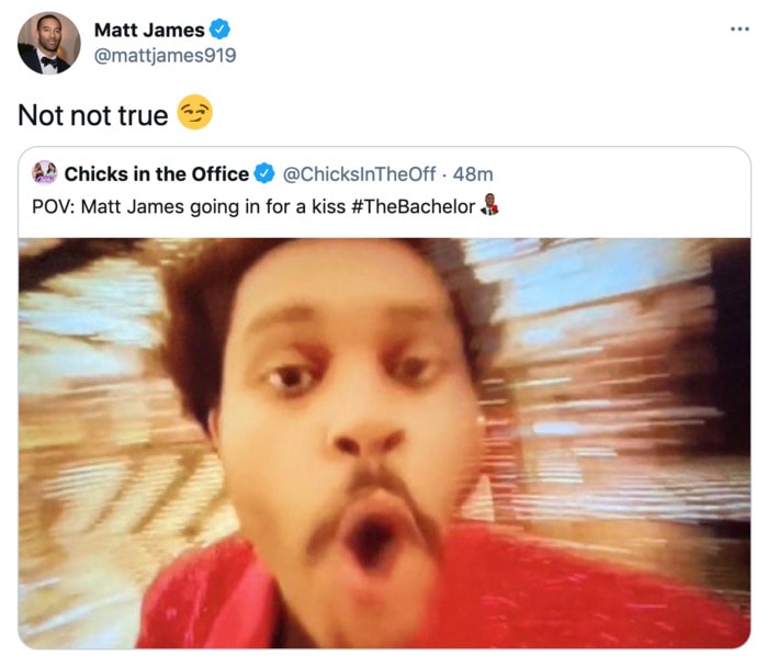 Super Bowl Tweets - matt james kissing bachelor weekend