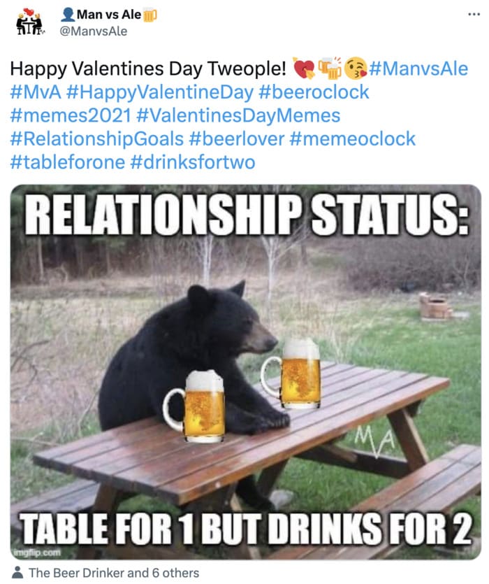 Valentine's Day Memes - two drinks