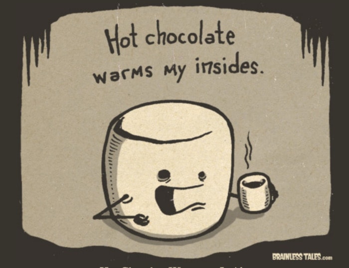 Chocolate Puns - hot chocolate marshmallow