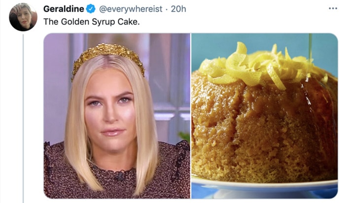 Meghan McCain Hairstyle as Dessert - Golden Syrup Cake