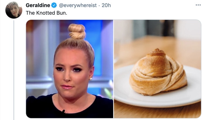 Meghan McCain Hairstyle as Dessert - Knotted Bun