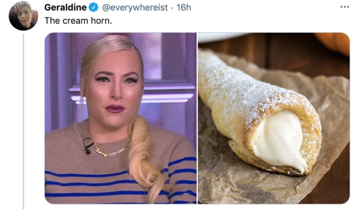 Meghan McCain Hairstyle as Dessert - Cream Horn