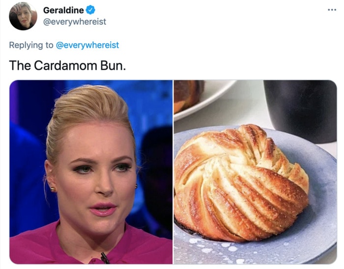 Meghan McCain Hairstyle as Dessert - Cinnamon Bun