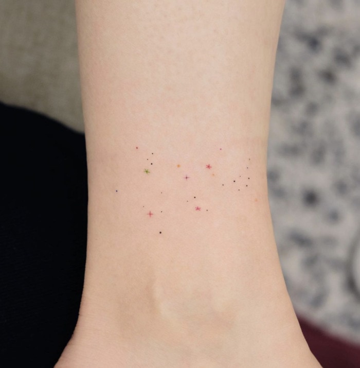 Pisces Tattoos - subtle minimalist constellations