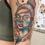Pisces Tattoo Ideas - woman with fish and water