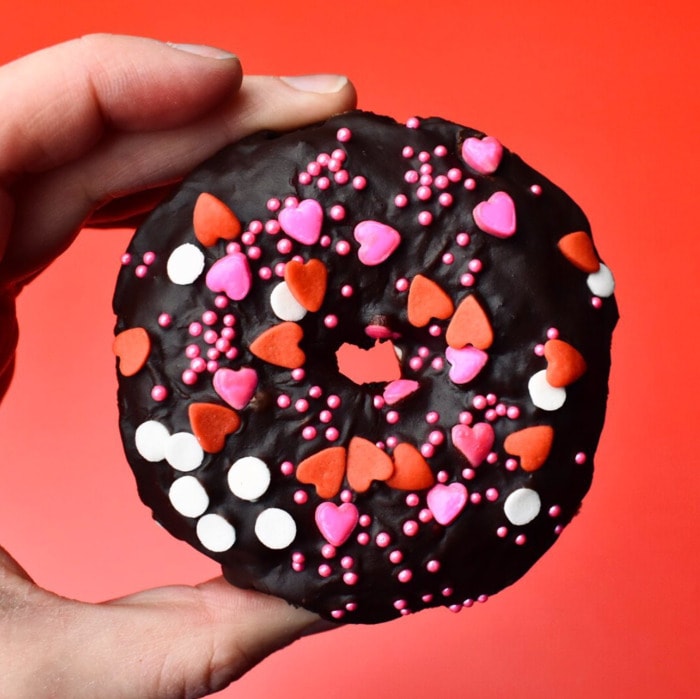 Valentine's Day Donuts - double chocolate love