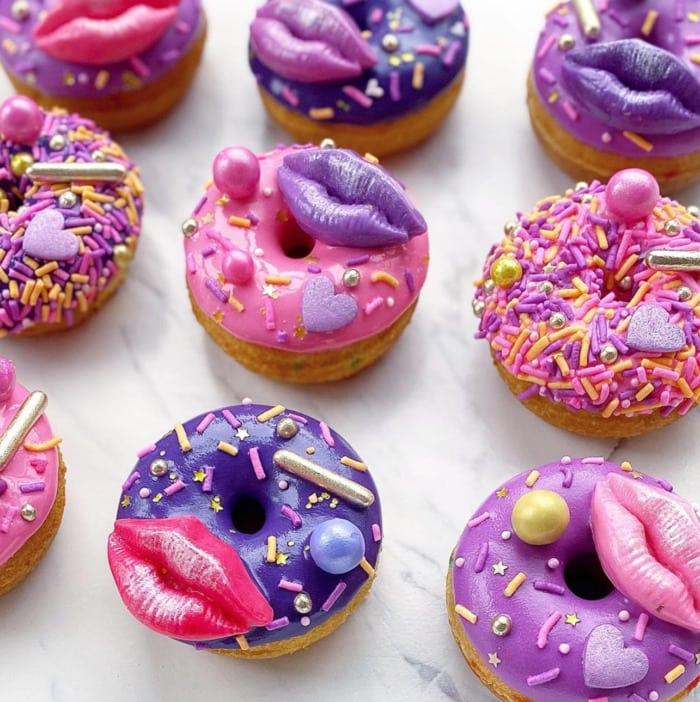 Valentine's Day Donuts - Kissable Lips donuts