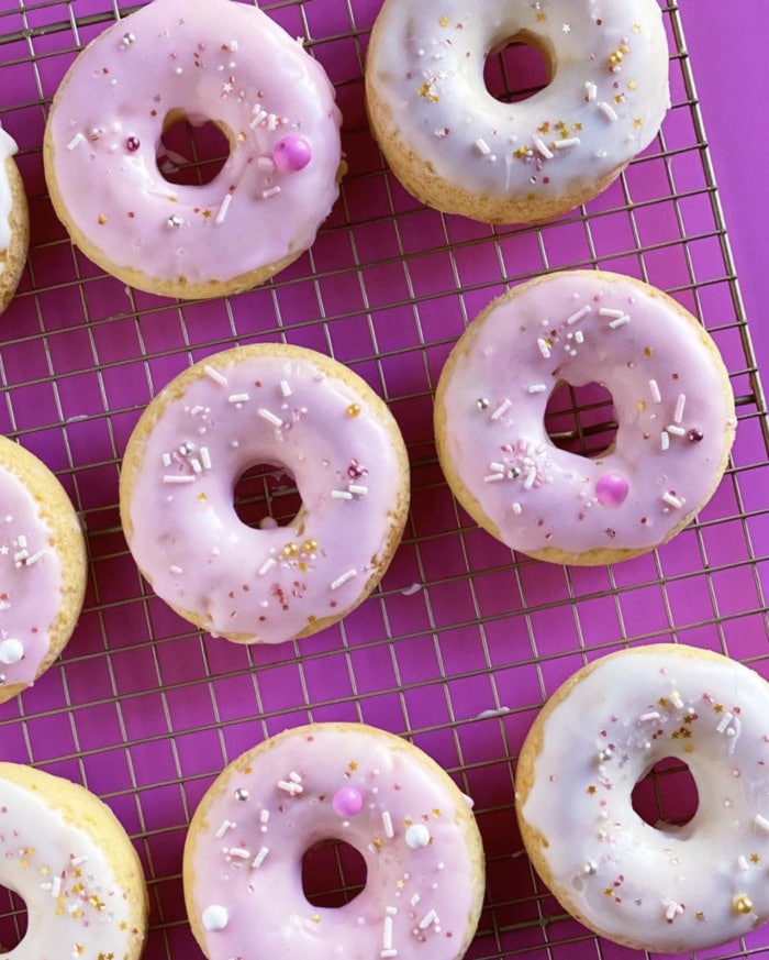 Valentine's Day Donuts - Strawberries and Creme donuts