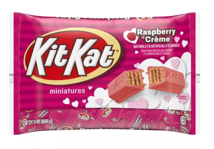 Valentines Day Snacks - raspberry kit kats